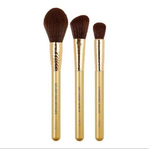 M.O.T.D. Cosmetics Gold Goddess 3pc Brush Set NIP